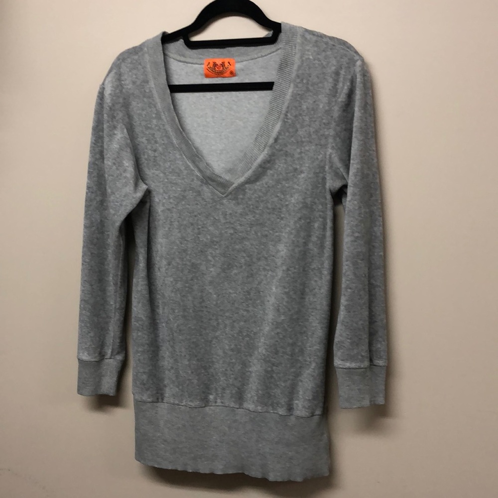 Juicy Couture Vneck suede sweatershirt